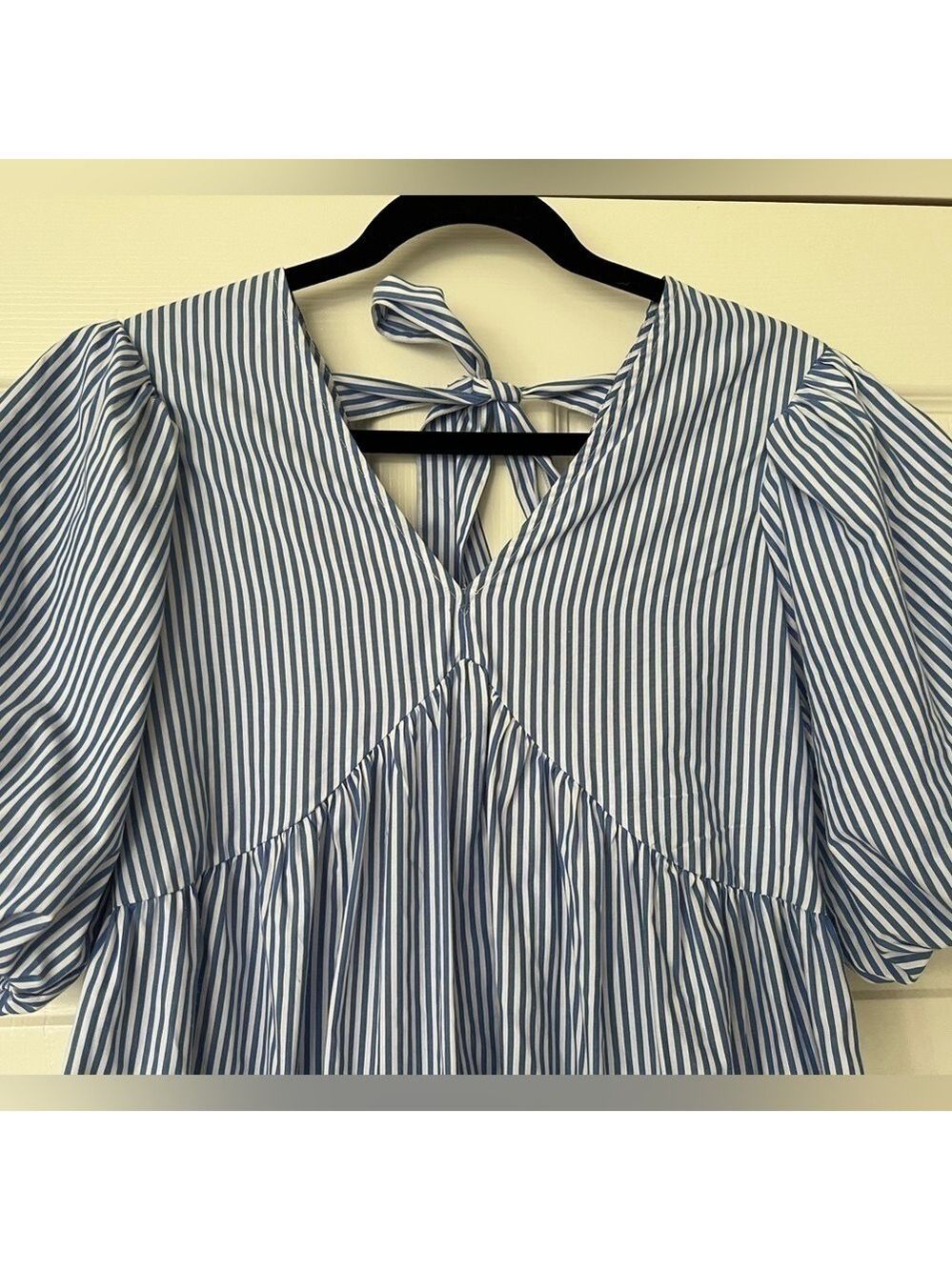 Influence Tie Neck Puff Sleeve Midi Dress. Size 12 - Picture 8 of 8